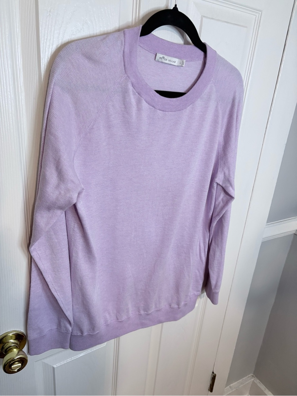 Peter Millar Pima Cotton Silk Cashmere Sweater Lavender Lilac Large - Picture 3 of 9